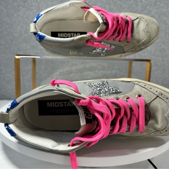 NWOB Golden Goose Sneakers Womens Size 9.5 Mid Star Mixed Leather Glitter  EU 40 - Picture 11 of 16